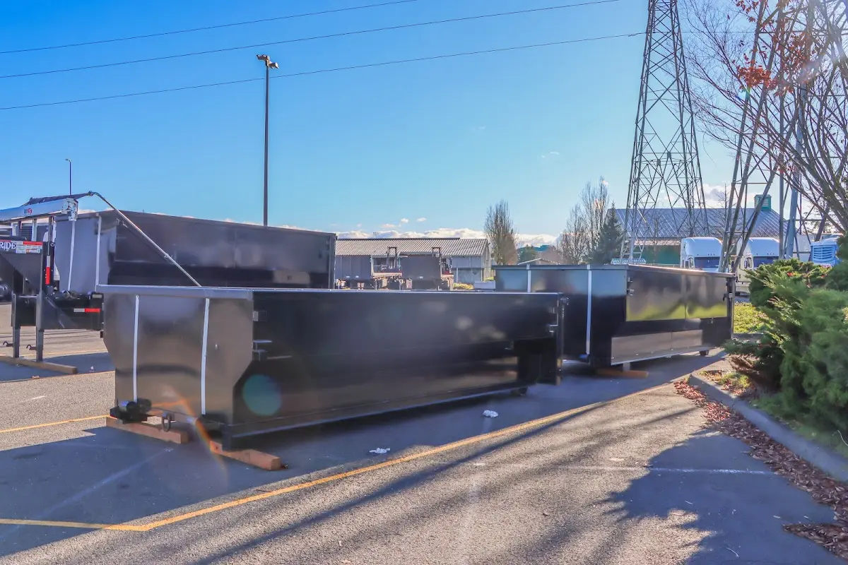 Roll-off dumpster ready for waste disposal at job site for 3 Yard Dumpster Rental in Twin Falls